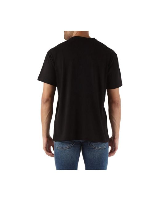 Versace Regular fit baumwoll t-shirt mit logo in Black für Herren
