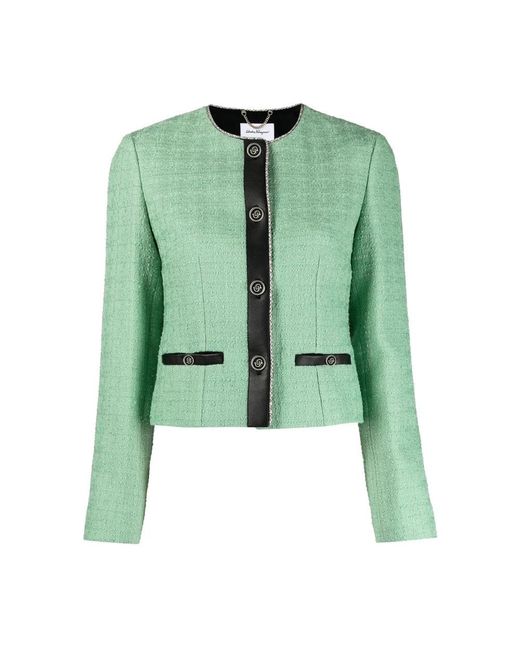 Ferragamo Green Tweed Jackets