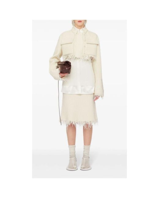 Jil Sander White Tweed Jackets