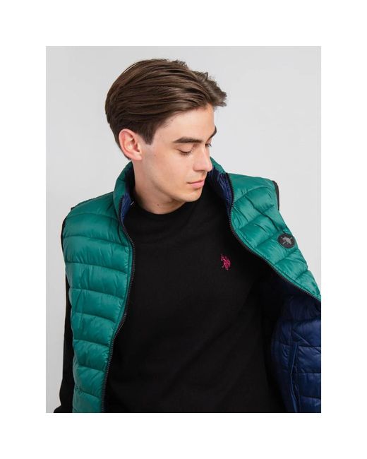 U.S. POLO ASSN. Jassen ,Groen ,Polyester Omkeerbaar Herenvest 46019-A133-547 in het Green voor heren