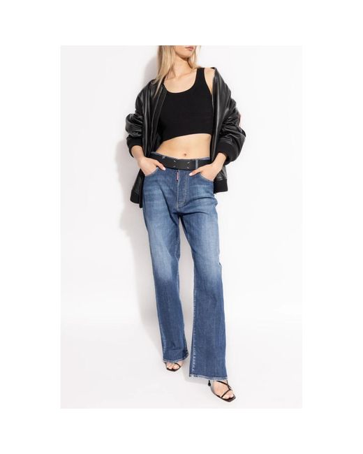 DSquared² Jassen ,Zwart ,Leer Leren Jas in het Gray