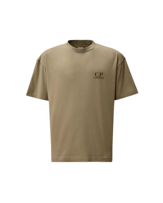 C P Company Logo Rücken Urban Style T-Shirt in Green für Herren
