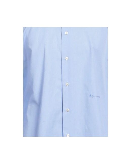 Aquascutum Baumwollhemd mit gesticktem logo in Blue für Herren