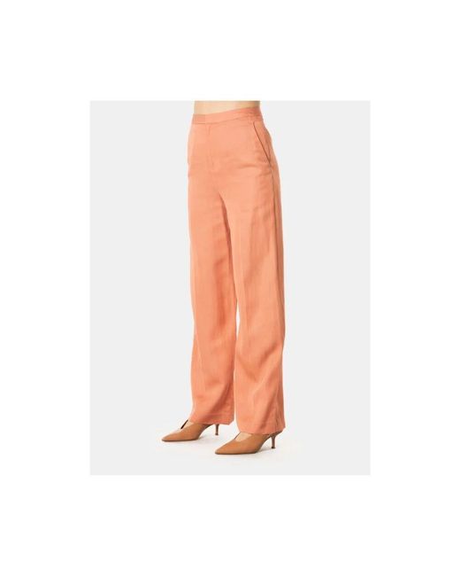Wide Trousers Isabelle Blanche de color Orange