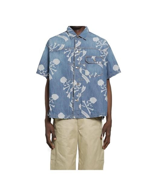 MASTERMIND WORLD Blue Short Sleeve Shirts for men