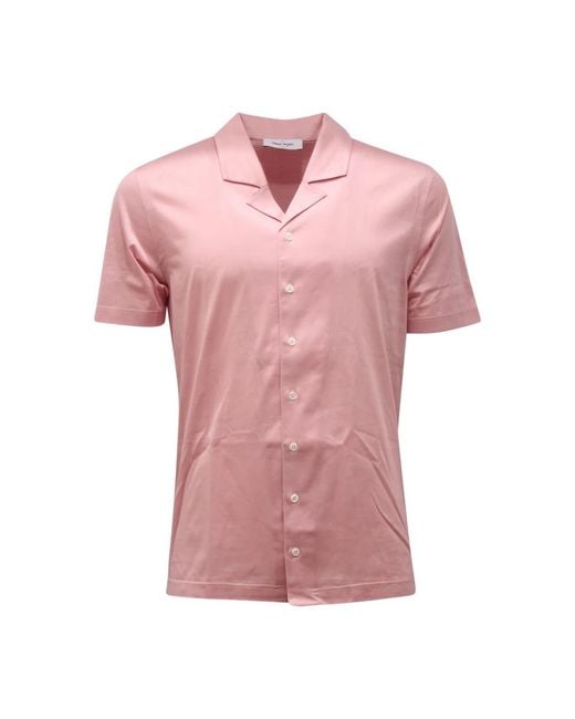 Gran Sasso Pink Short Sleeve Shirts for men