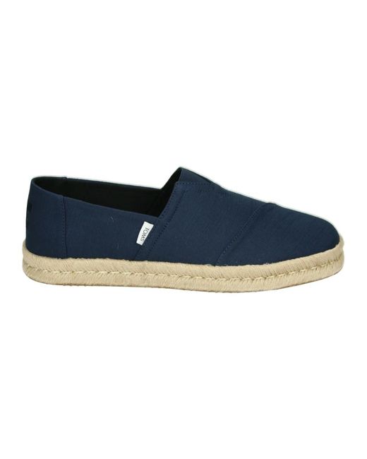 TOMS Schoenen ,Blauw ,Linnen Blauwe Instappers Met Touwontwerp in het Blue voor heren