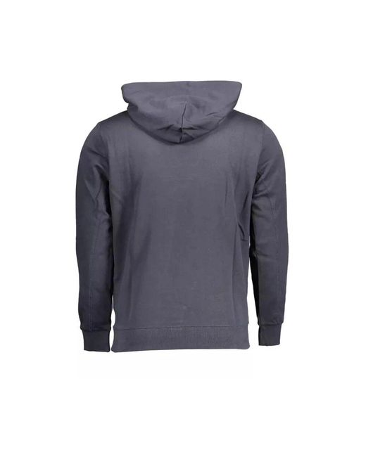 Maglione con cappuccio in cotone blu con dettagli a contrasto e logo di U.S. POLO ASSN. in Blue da Uomo