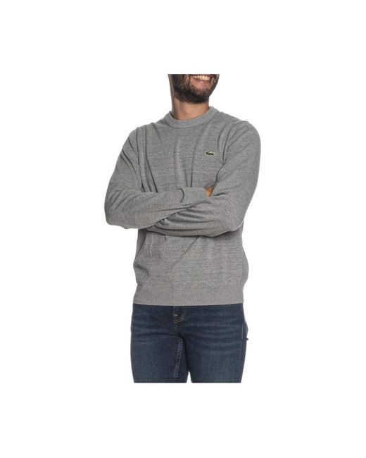 Lacoste Gray Round-Neck Knitwear for men