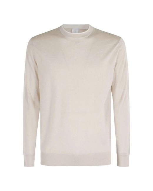 Eleventy White Round-Neck Knitwear for men