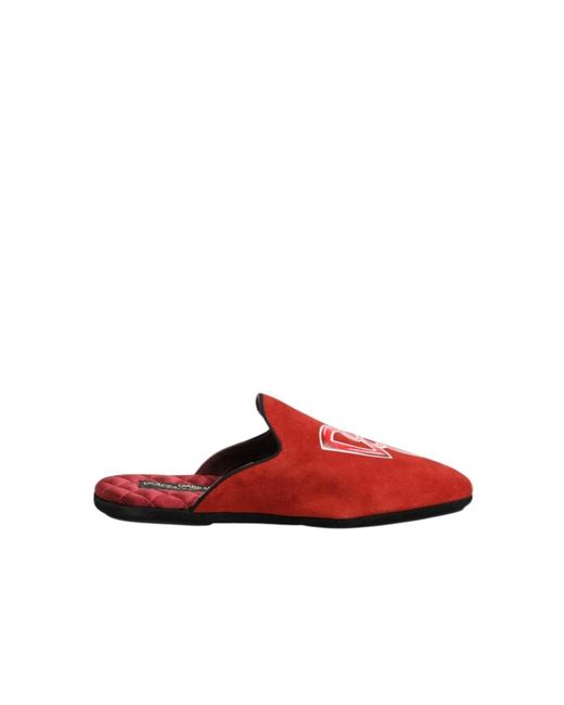 Dolce & Gabbana Red Slippers for men