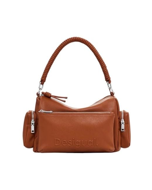 Desigual Bruine Schoudertas Met Rits in het Brown
