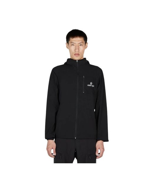 Ostrya Jassen ,Zwart ,Windbreaker Met Capuchon En Logo in het Black voor heren