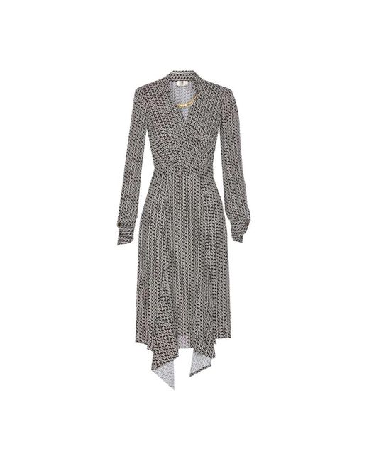 Elisabetta Franchi Gray Midi Dresses