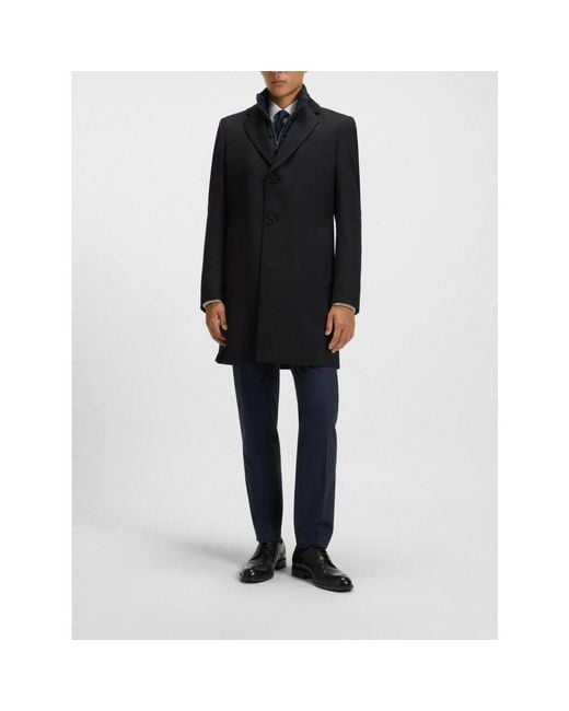 HUGO Blue Single-Breasted Coats for men