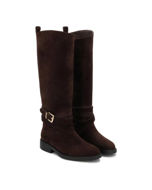 Kazar Schoenen ,Bruin ,Leer Veslina Hoge Laarzen in het Brown