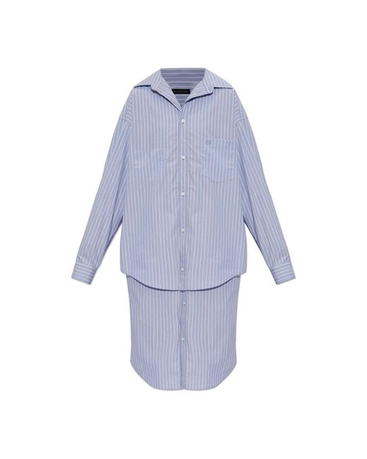 Balenciaga Blue Shirt Dresses