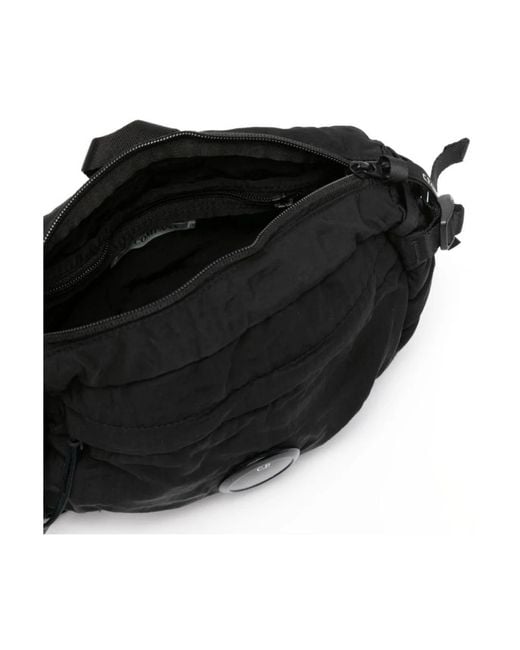 C P Company Black Belt Bags for men