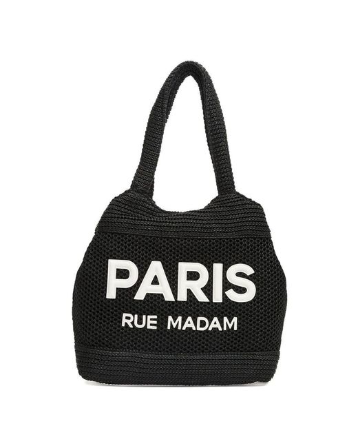 Rue Madam Black Tote Bags