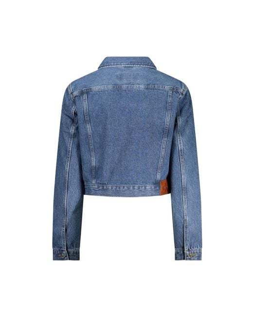 Calvin Klein Cotton Denim Jacket in het Blue