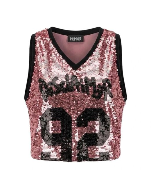 DISCLAIMER Pink Sleeveless Tops