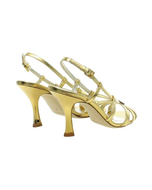Ines De La Fressange Paris Metallic Goldenes blatt strappy sandale