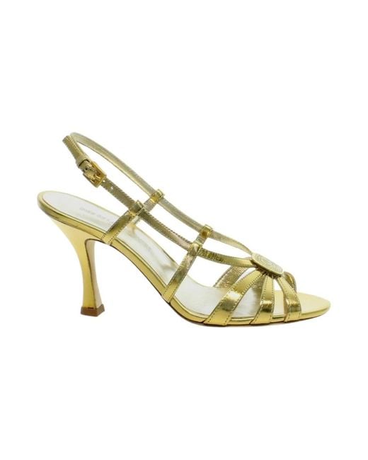 Ines De La Fressange Paris Metallic Goldenes blatt strappy sandale