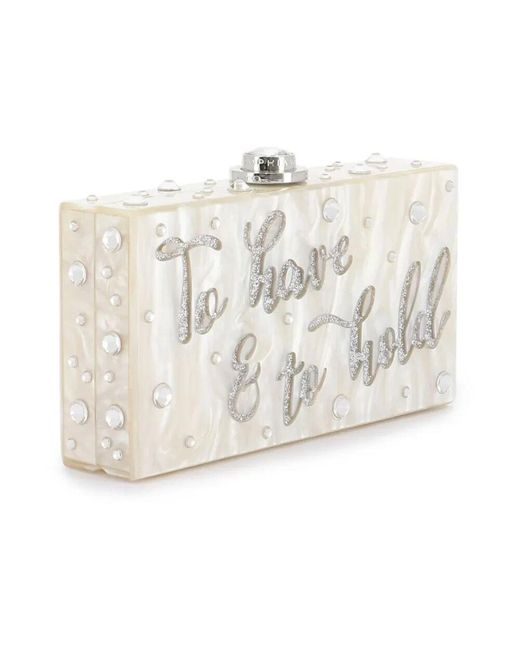 Sophia Webster White Weiße Kristall Clutch Tasche