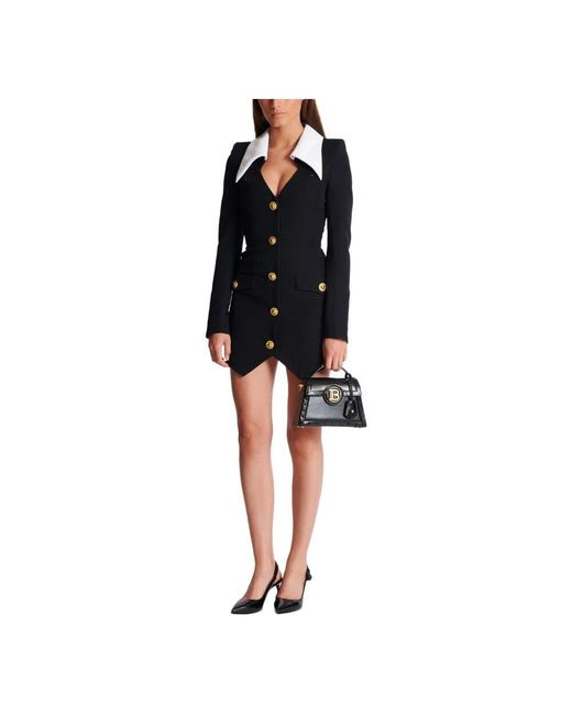 Abito corto strutturato di Balmain in Black