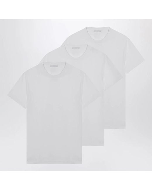 Prada Set Van Drie T-Shirts in het White voor heren