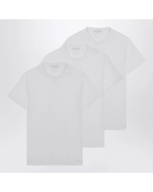 Prada Set Van Drie T-Shirts in het White voor heren