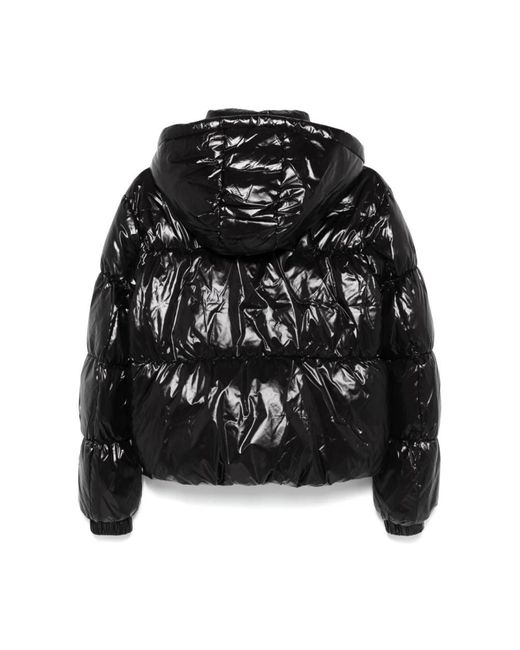 Michael Kors Jassen ,Zwart ,Nylon Zwarte High Shine Donsjas in het Black