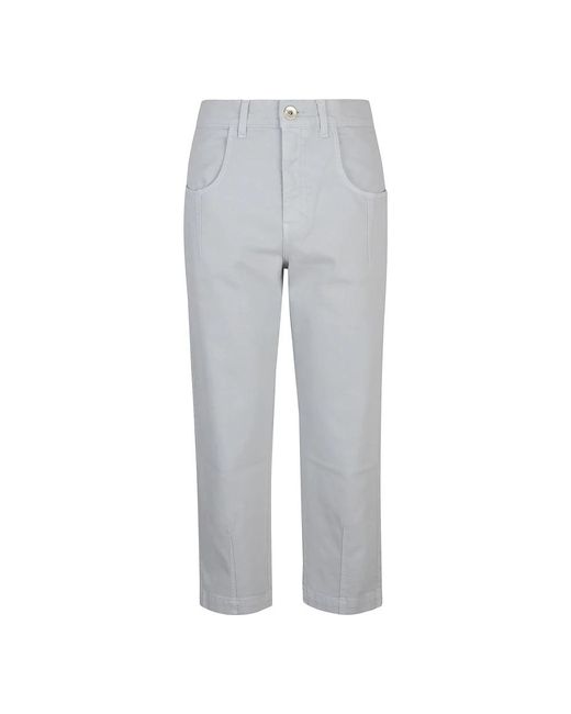 Eleventy Gray Cropped Jeans