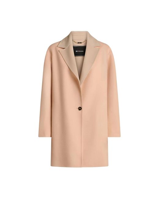 Kiton Jassen ,Roze ,Wol Pure Wool Overcoat in het Natural