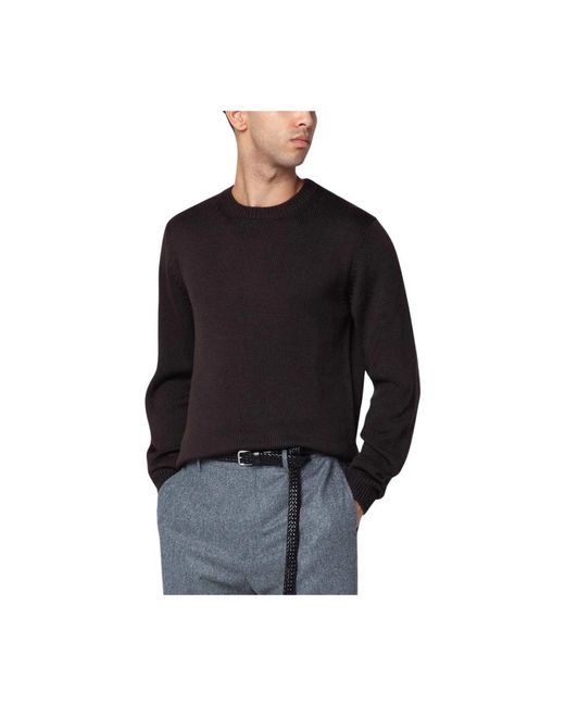Roberto Collina Black Round-Neck Knitwear for men