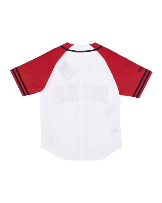 Mitchell & Ness Fitness ,Veelkleurig ,Katoen Nhl Oefendag Knoopsluiting Jersey in het Red voor heren