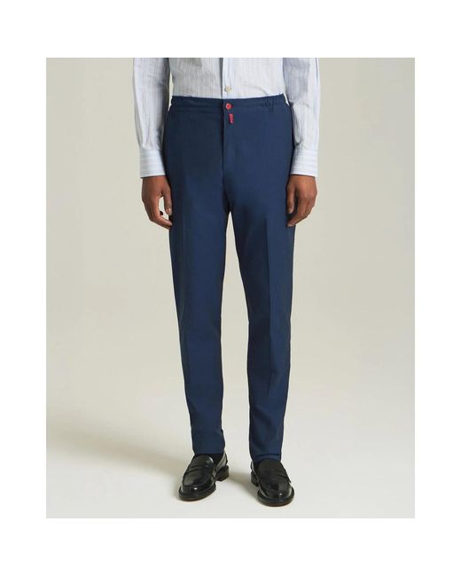Kiton Broeken ,Blauw ,Katoen Relaxte Katoenen Broek in het Blue voor heren