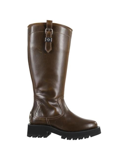 Ganni Brown Studded High Boot