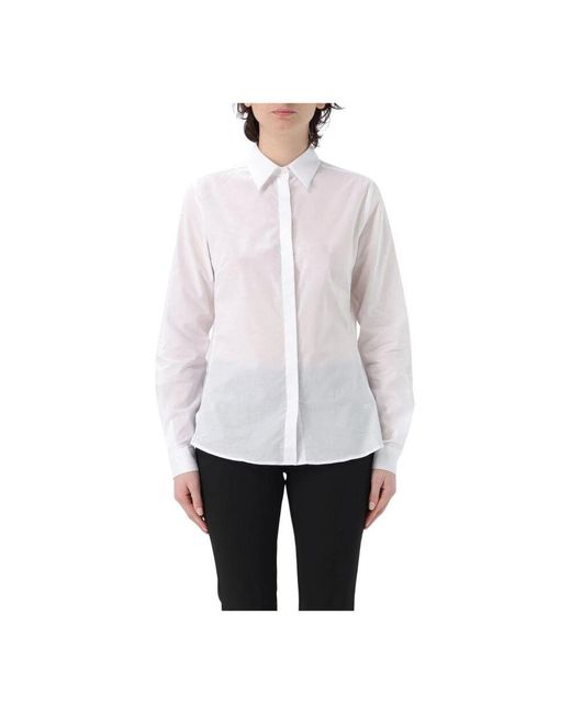Fay White Baumwoll Langarmshirt