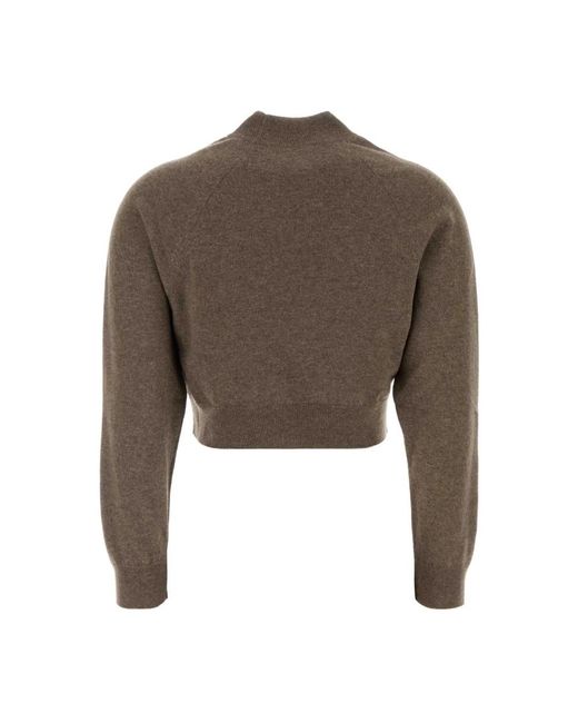 Jil Sander Wool Blend Cropped Sweater in het Brown