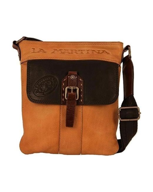 La Martina Brown Cross Body Messenger for men