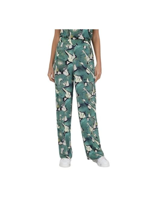 Alpha Studio Green Straight Trousers