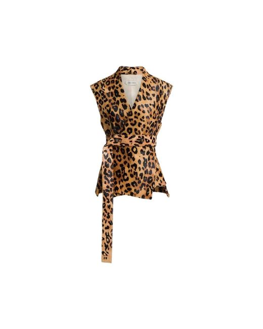 Alberta Ferretti Brown Sleeveless Tops