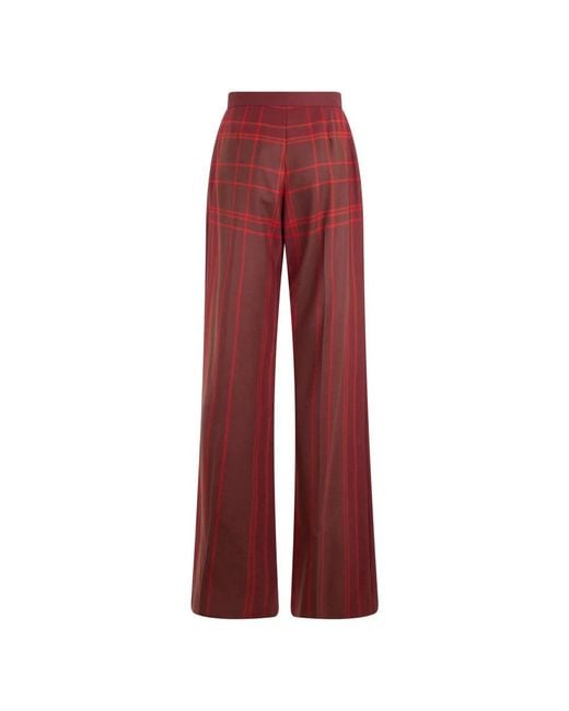 Alberta Ferretti Red Wide Trousers