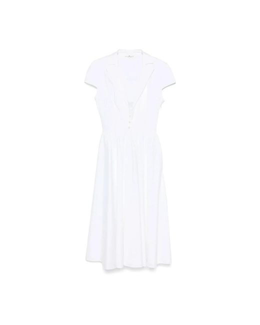 Ermanno Scervino Kleedjes ,Wit ,Elegante Zwarte Jurk Met Kantdetail in het White