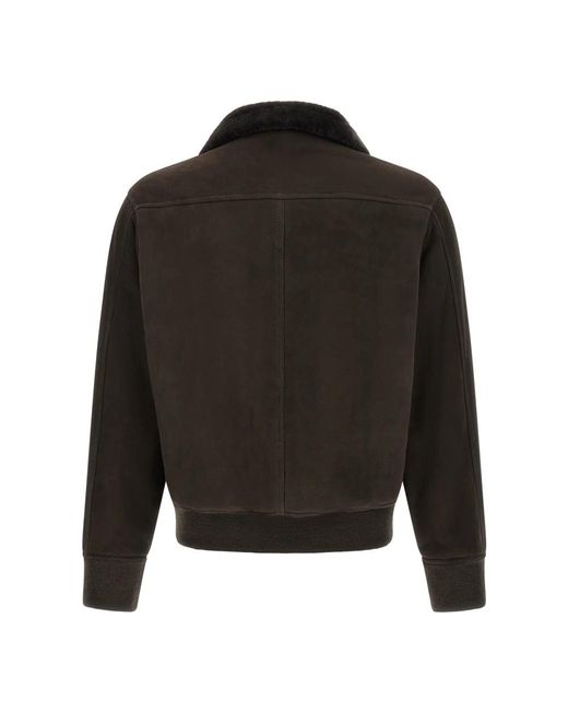 Giorgio Brato Black Leather Jackets for men