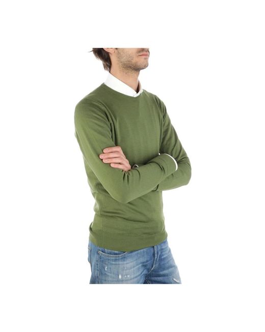 John Smedley Green Round-Neck Knitwear for men