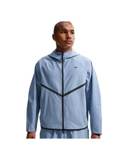 Nike Tech Shori Knit Full-Zip Windrunner Jacket in het Blue voor heren