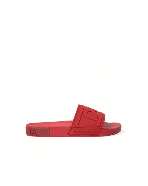 Flat sandali di Dolce & Gabbana in Red da Uomo