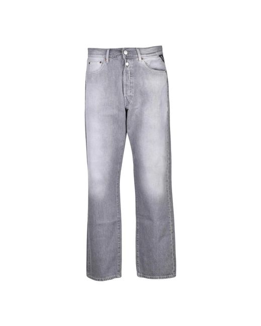 Replay Gray Straight Jeans for men